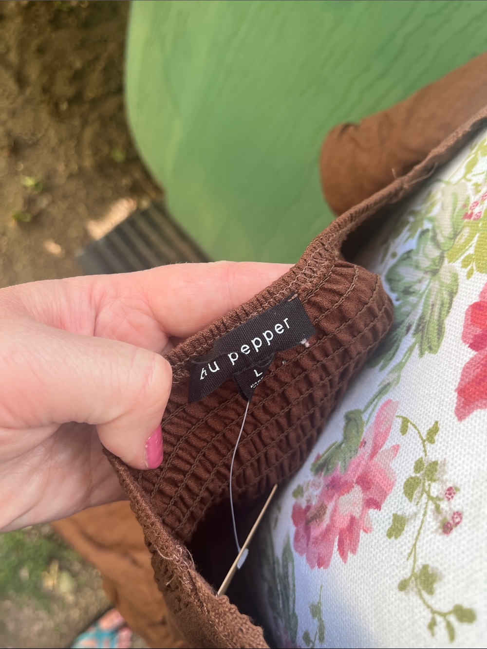 New Brown Embroidered Square-Neck Midi Dress - Picture 10 of 12